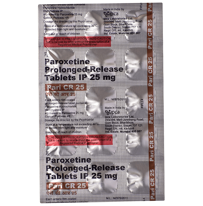 Pari CR 25 Tablet – Paroxetine (25mg) 25 mg by Ipca Laboratories Ltd — photo 1 of 2