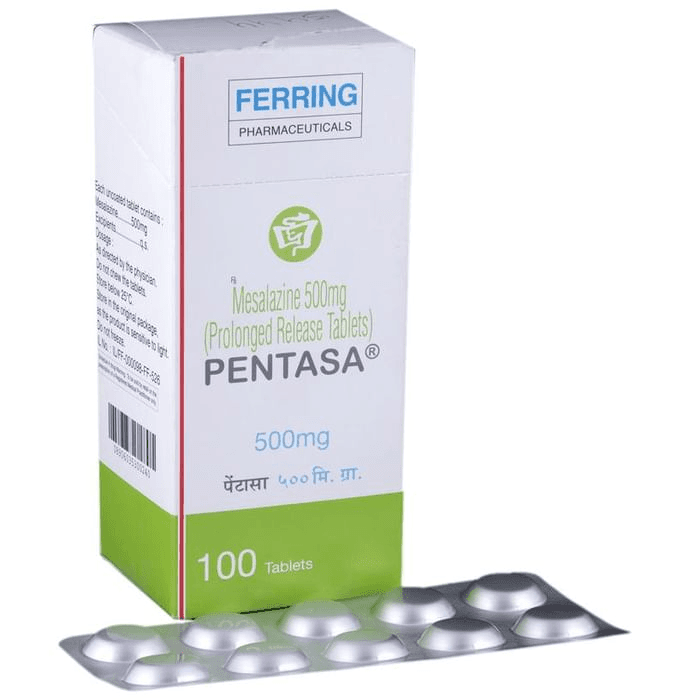 Pentasa 500mg Tablet PR – Mesalazine (500mg) 500 mg by Ferring Pharmaceuticals — photo 1 of 6