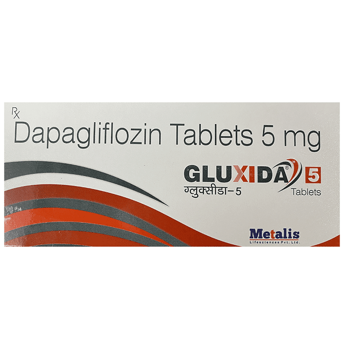 Gluxida 5 Tablet – Dapagliflozin (5mg) 5 mg by Metalis Lifesciences Pvt Ltd — photo 1 of 2