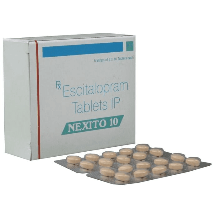 Nexito 10 Tablet – Escitalopram Oxalate (10mg) 10 mg by Sun Pharmaceutical Industries Ltd — photo 1 of 5