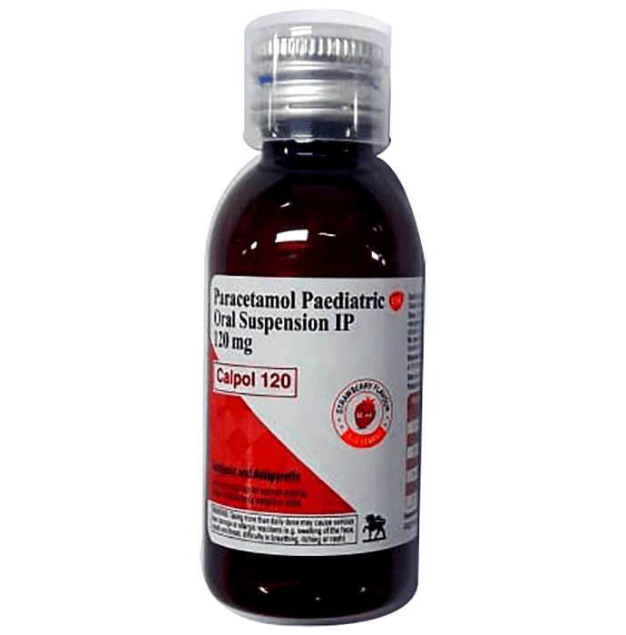 Calpol 120mg Suspension Strawberry – Paracetamol (120mg/5ml) 120 mg by Glaxo SmithKline Pharmaceuticals Ltd — photo 1 of 2