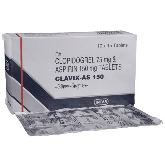 Clavix-AS 150 Tablet – Aspirin (150mg) 150 mg by Intas Pharmaceuticals Ltd — photo 1 of 5