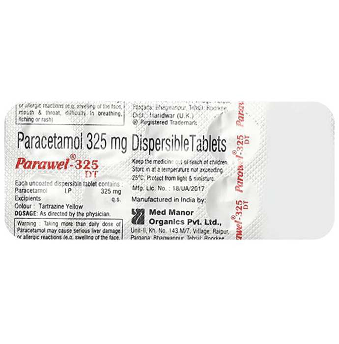 Parawel 325mg Tablet – 6837b2f0-4267-4697-aebd-66f010a387d3 by Med Manor Organics Pvt Ltd — photo 1 of 2