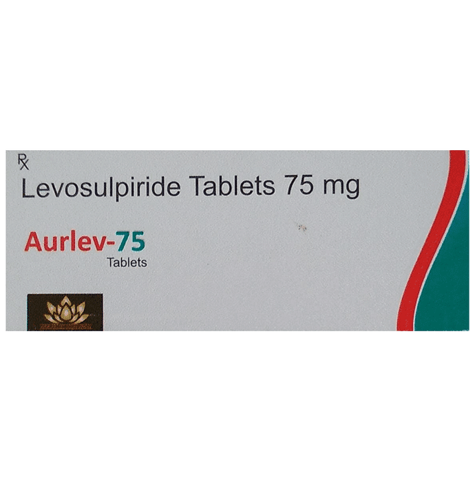 Aurlev 75 Tablet – Levosulpiride (75mg) 75 mg by Aurum Gold Life Science — photo 1 of 2
