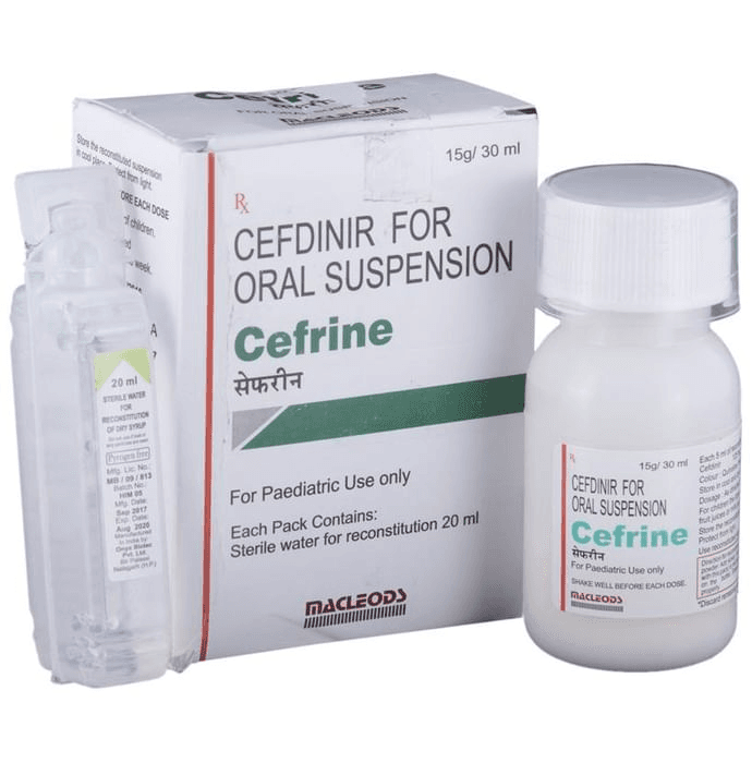Cefrine Oral Suspension – Cefdinir (125mg/5ml) by Macleods Pharmaceuticals Pvt Ltd — photo 1 of 5
