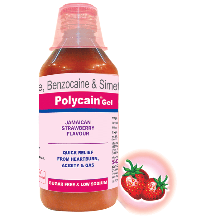 Polycain Oral Gel Jamaican Strawberry – 08d2c08b-51ea-4648-952b-b6fa5f0b12b1 by Somatico Pharmacal Pvt Ltd — photo 1 of 5