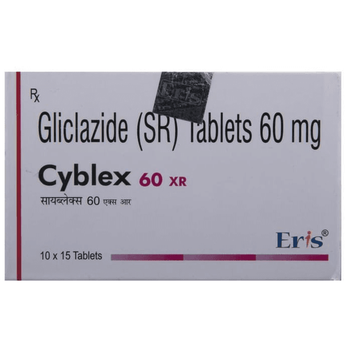 Cyblex 60 XR Tablet – Gliclazide (60mg) 60 mg by Eris Lifesciences Ltd — photo 1 of 6