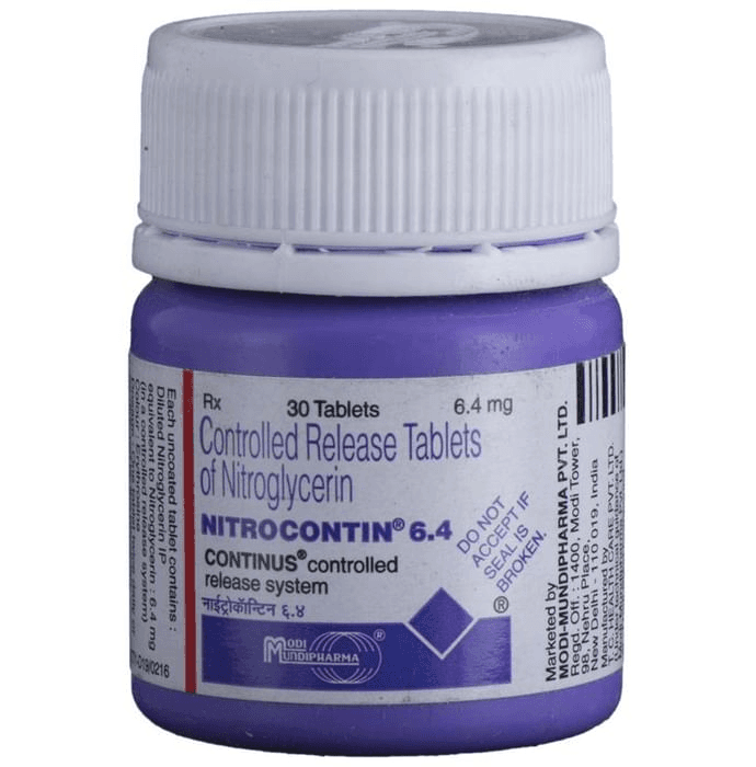 Nitrocontin 6.4 Tablet CR – 19647ed7-b58d-41cc-8b76-accf7f800947 by Modi Mundi Pharma Pvt Ltd — photo 1 of 2