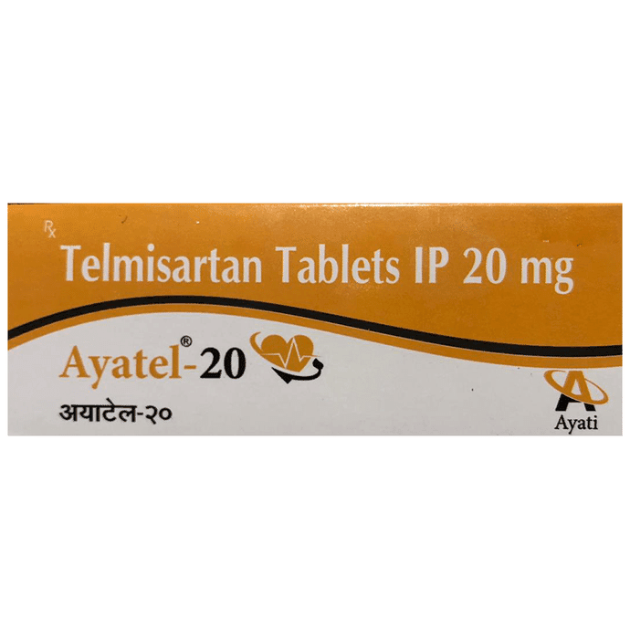 Ayatel 20 Tablet – Telmisartan (20mg) 20 mg by Ayati Pharma Pvt Ltd