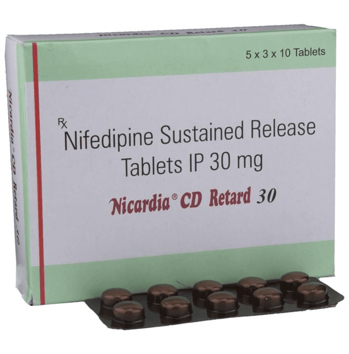 Nicardia CD Retard 30 Tablet SR – Nifedipine (30mg) 30 mg by J B Chemicals and Pharmaceuticals Ltd — photo 1 of 6