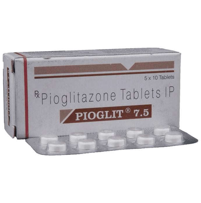 Pioglit 7.5 Tablet – Pioglitazone (7.5mg) 7.5 mg by Sun Pharmaceutical Industries Ltd — photo 1 of 6