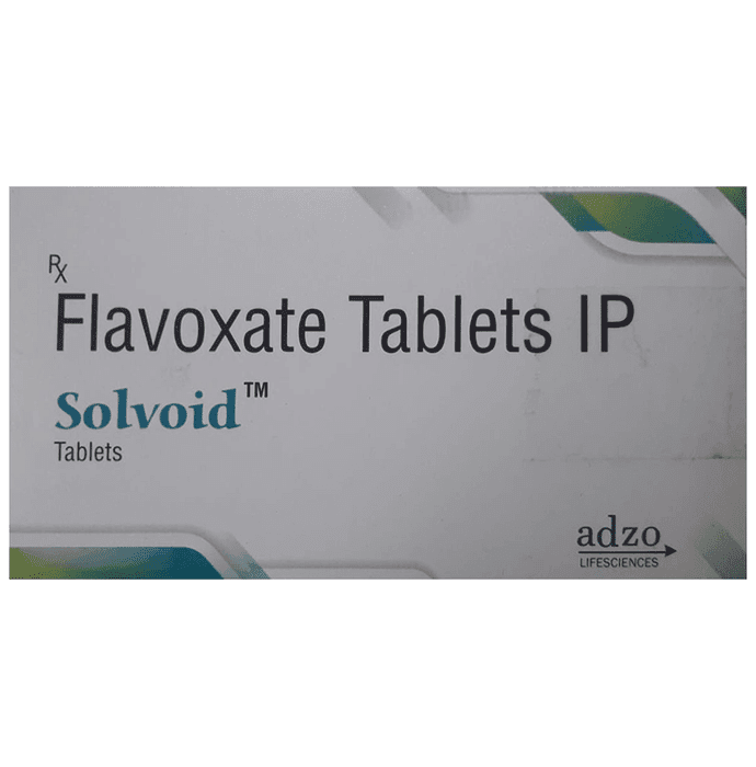 Solvoid Tablet – Flavoxate (200mg) by ADZO Lifesciences Pvt Ltd — photo 1 of 2
