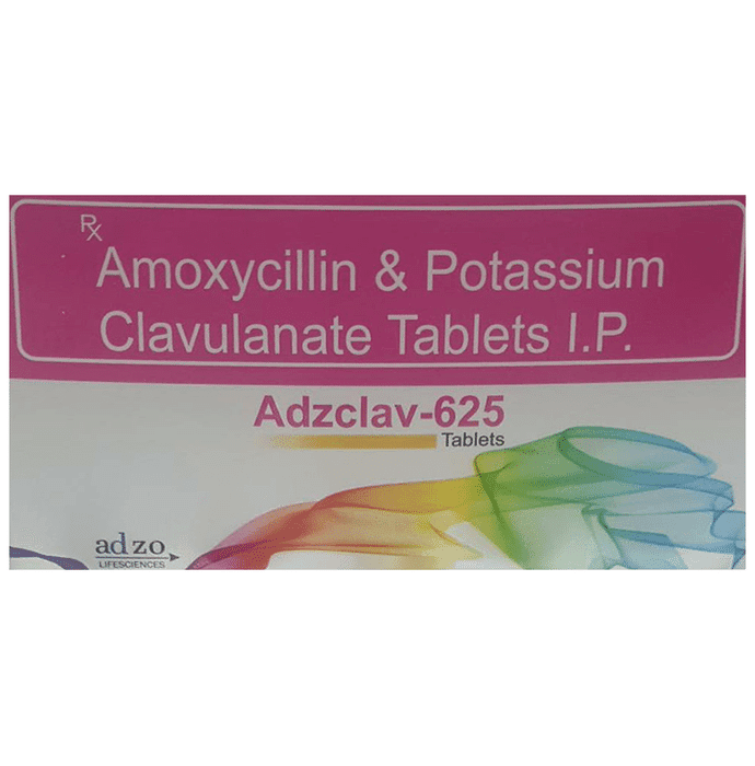 Adzclav 625 Tablet – Amoxycillin (500mg) 625 mg by ADZO Lifesciences Pvt Ltd — photo 1 of 3