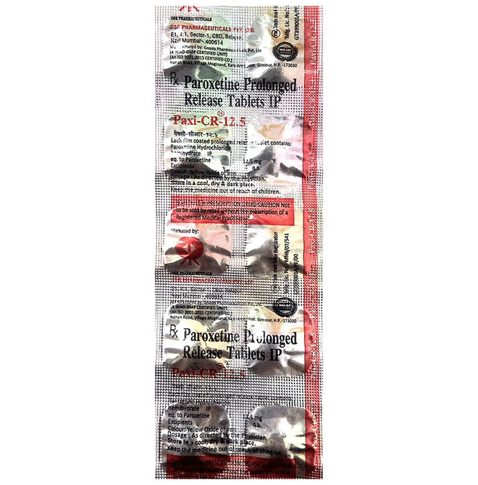 Paxi-CR 12.5 Tablet – Paroxetine (12.5mg) 12.5 mg by OSR Pharmaceuticals Pvt Ltd — photo 1 of 2