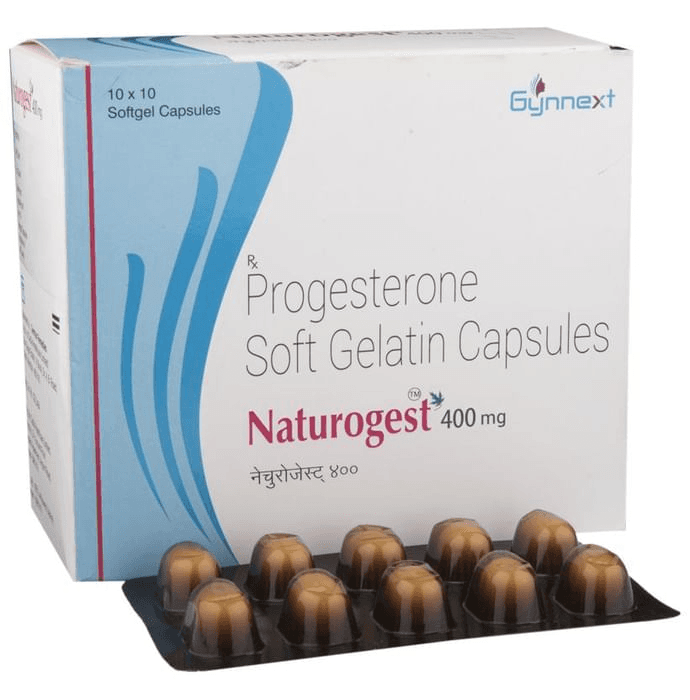 Naturogest 400mg Soft Gelatin Capsule – Progesterone (400mg) 400 mg by Zydus Cadila — photo 1 of 3