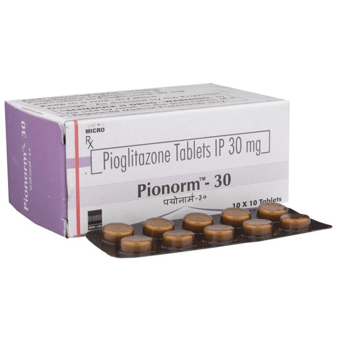 Pionorm 30 Tablet – Pioglitazone (30mg) 30 mg by Micro Labs Ltd — photo 1 of 6