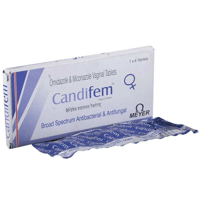Candifem Vaginal Tablet – d824eb73-8929-45bb-84ca-9ecd7776c7ac by Meyer Organics Pvt Ltd — photo 1 of 4