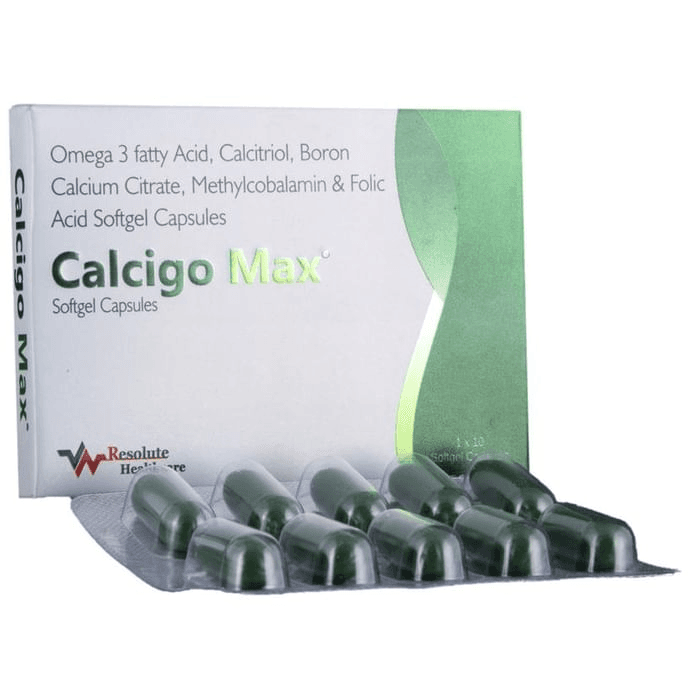 Calcigo Max Softgel Capsule – 9a7fe272-4fe6-4fae-b1d0-b333ea2cf2c4 by Resolute Healthcare — photo 1 of 6
