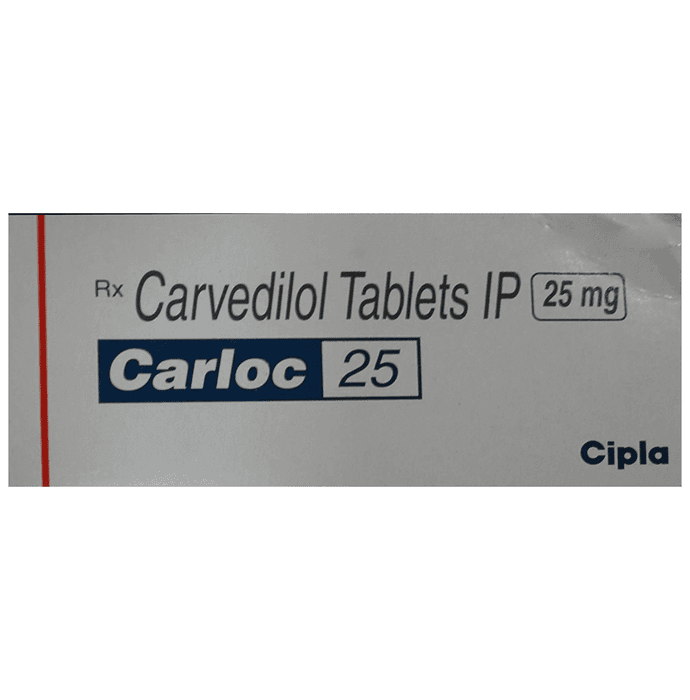 Carloc 25 Tablet – Carvedilol (25mg) 25 mg by Cipla Ltd — photo 1 of 5