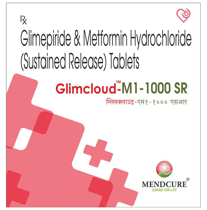 Glimcloud-M1-1000 SR Tablet – Glimepiride (1mg) 1000 mg by Mendcure Life Sciences Pvt Ltd — photo 1 of 2