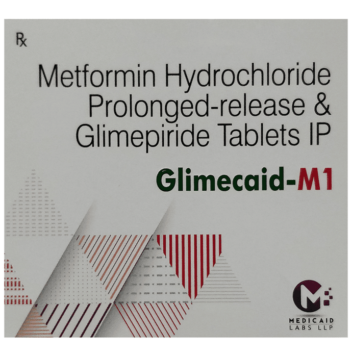 Glimecaid-M 1 Tablet PR – Glimepiride (1mg) 1 mg by Medicaid Labs LLP — photo 1 of 2