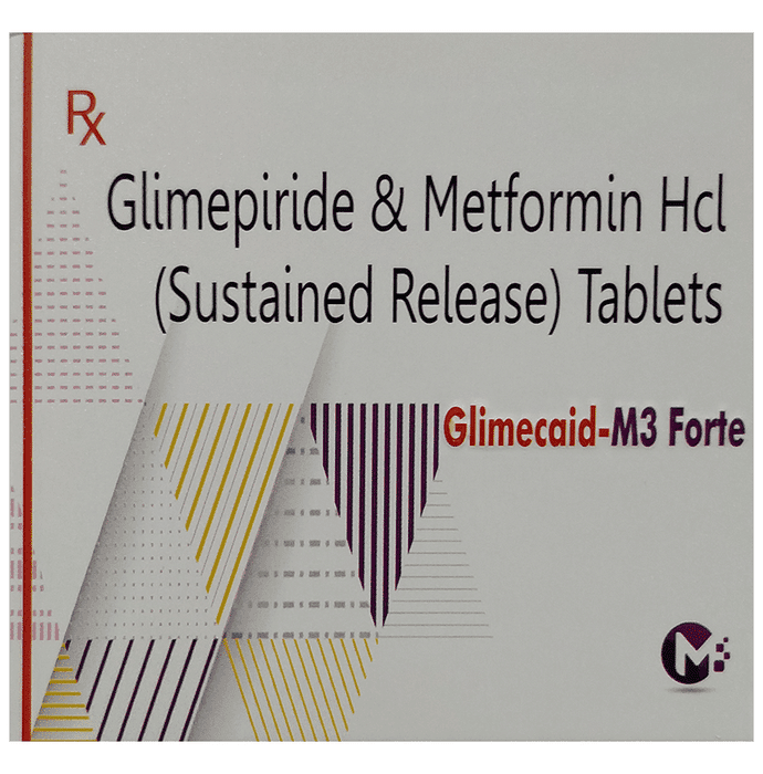 Glimecaid-M 3 Forte Tablet SR – Glimepiride (3mg) 3 mg by Medicaid Labs LLP — photo 1 of 2