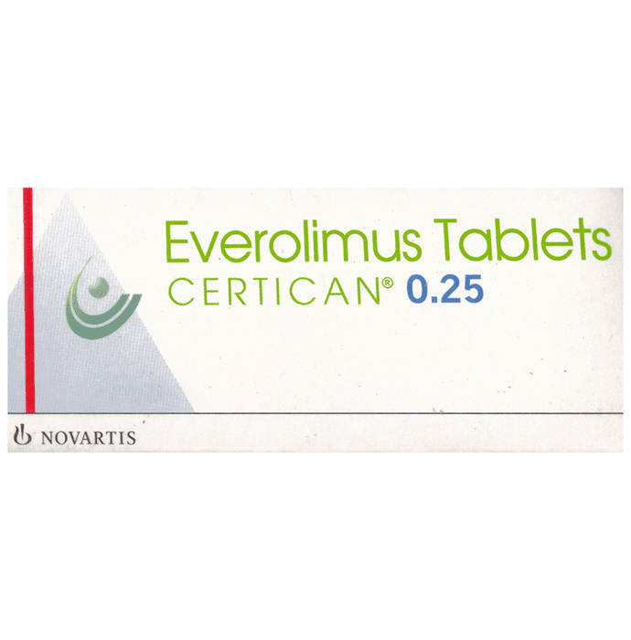 Certican 0.25mg Tablet – Everolimus (0.25mg) 0.25 mg by Novartis India Ltd