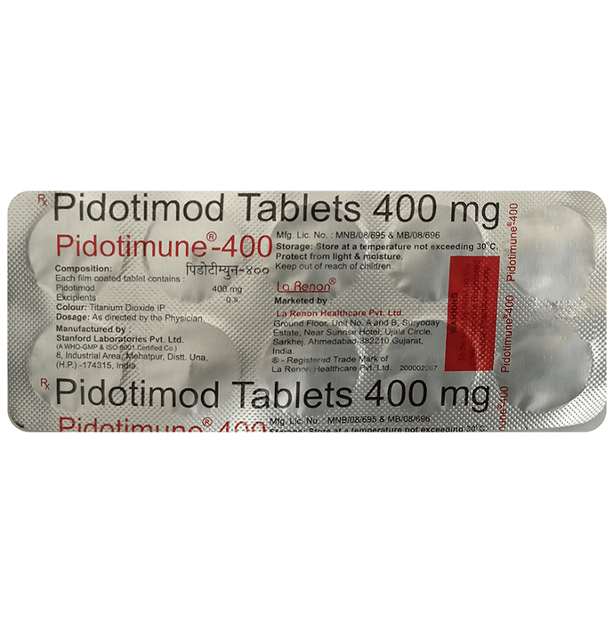 Pidotimune 400 Tablet – Pidotimod (400mg) 400 mg by La Renon Healthcare Pvt Ltd — photo 1 of 2