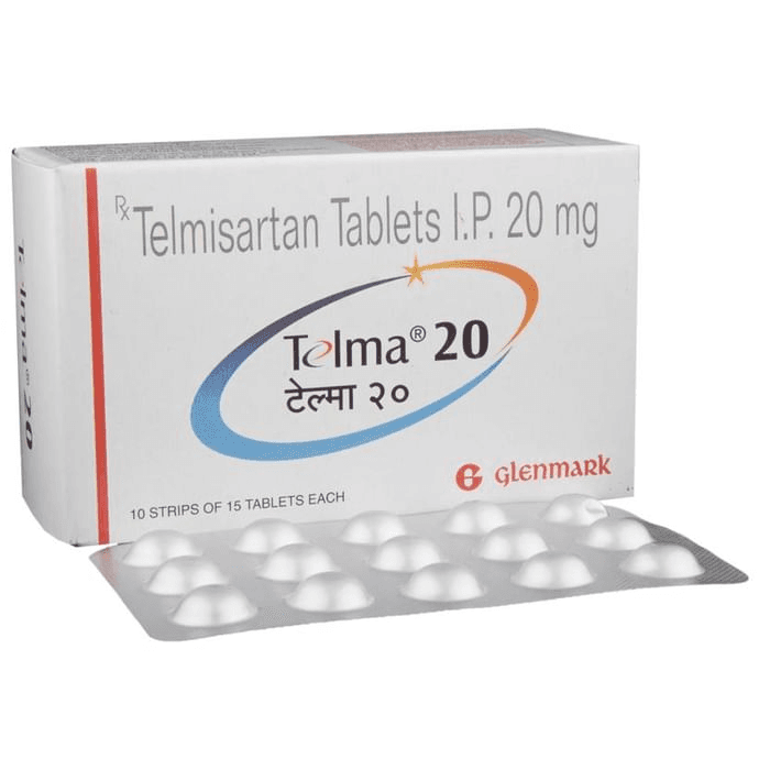 Telma 20 Tablet – Telmisartan (20mg) 20 mg by Glenmark Pharmaceuticals Ltd — photo 1 of 6