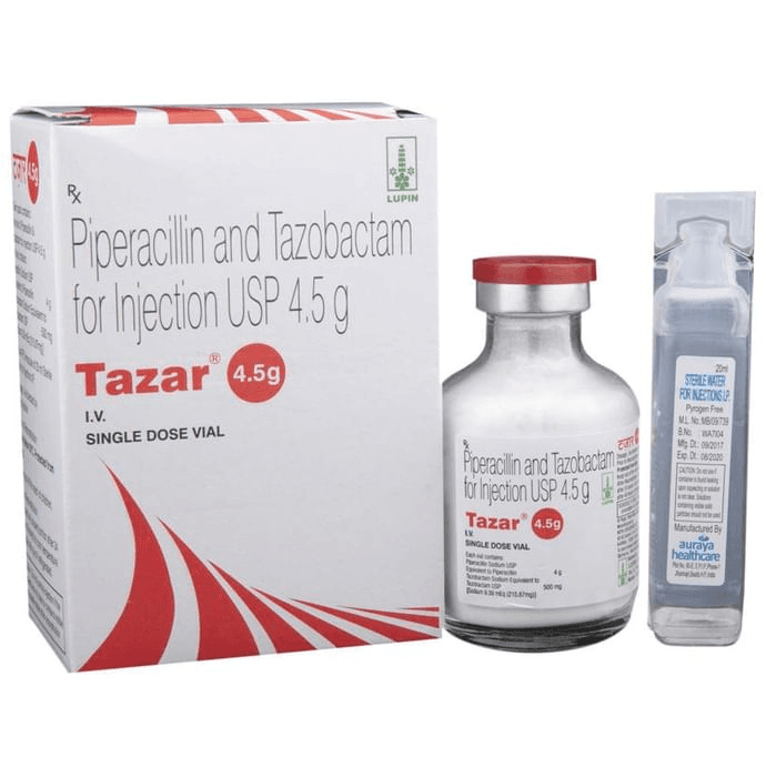 Tazar 4.5g Injection – Piperacillin (4000mg) 4.5 g by Lupin Ltd — photo 1 of 5