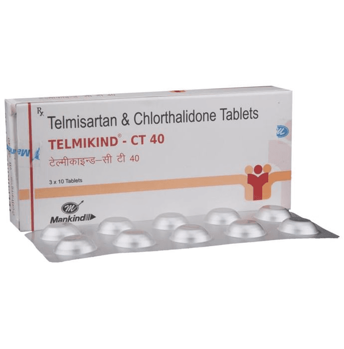 Telmikind-CT 40 Tablet – Telmisartan (40mg) 40 mg by Mankind Pharma Ltd — photo 1 of 6