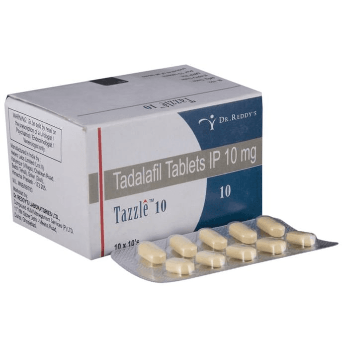 Tazzle 10 Tablet – Tadalafil (10mg) 10 mg by Dr Reddy's Laboratories Ltd — photo 1 of 6