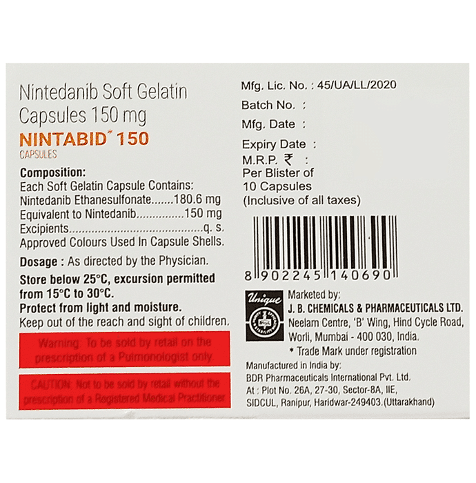 Nintabid 150 Soft Gelatin Capsule