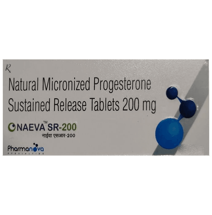 Naeva SR 200 Tablet – Progesterone (200mg) 200 mg by Pharmanova India Drugs Pvt Ltd — photo 1 of 4