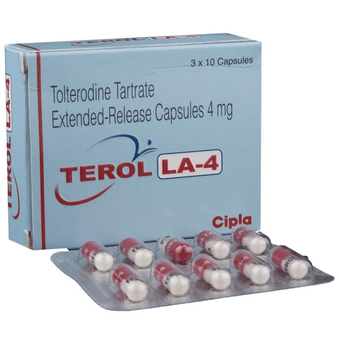 Terol LA 4 Capsule ER – Tolterodine (4mg) 4 mg by Cipla Ltd — photo 1 of 6