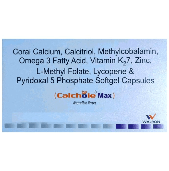 Calchole Max Soft Gelatin Capsule – 6a421b80-d2e3-42c0-8b9b-f3873262d063 by Walron Healthcare Pvt Ltd — photo 1 of 2