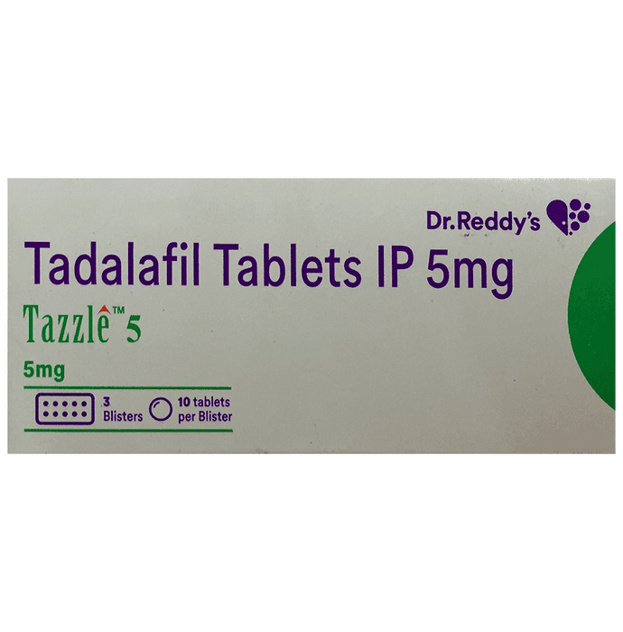 Tazzle 5 Tablet – Tadalafil (5mg) 5 mg by Dr Reddy's Laboratories Ltd