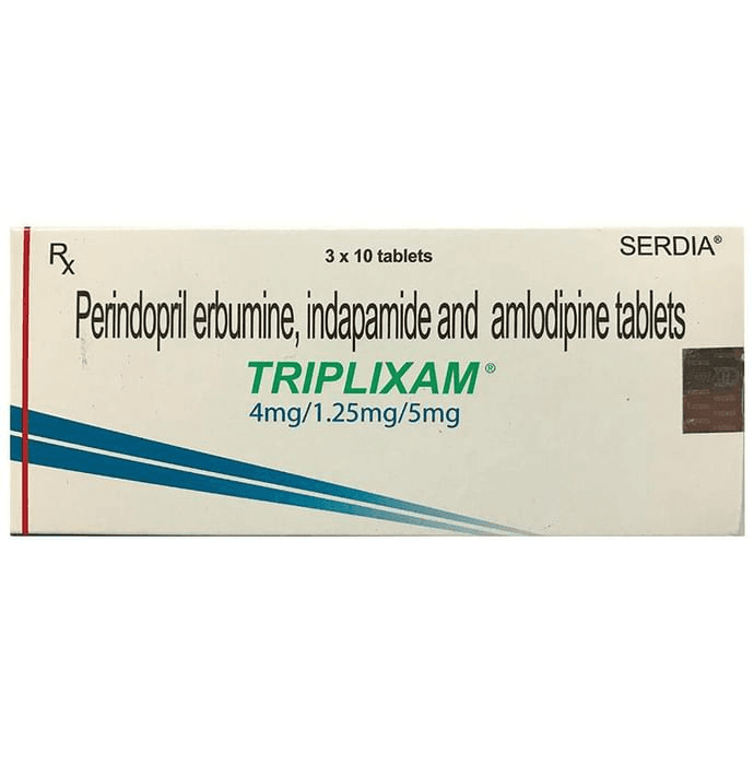 Triplixam 4mg/1.25mg/5mg Tablet – Perindopril erbumine (4mg) 4 mg by Servier India Private Limited