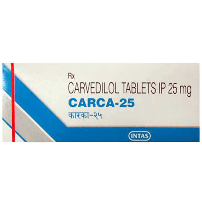 Carca 25 Tablet – Carvedilol (25mg) 25 mg by Intas Pharmaceuticals Ltd — photo 1 of 5