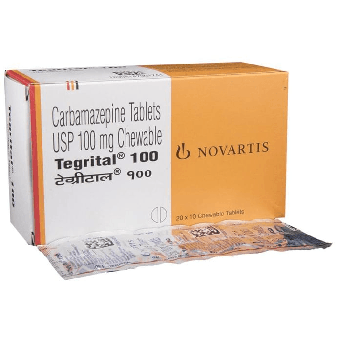 Tegrital 100 Chewable Tablet – Carbamazepine (100mg) 100 mg by Novartis India Ltd — photo 1 of 5