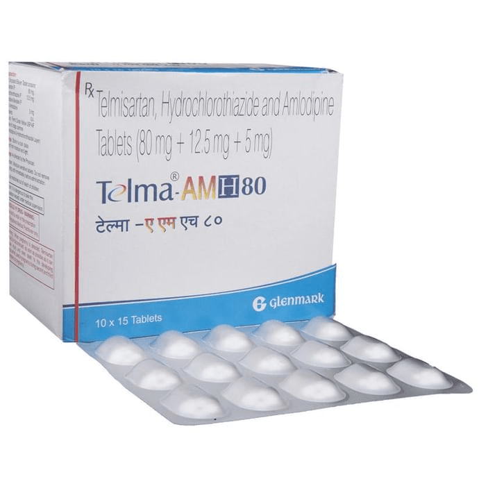 Telma-AM H 80 Tablet – Telmisartan (80mg) 80 mg by Glenmark Pharmaceuticals Ltd — photo 1 of 6