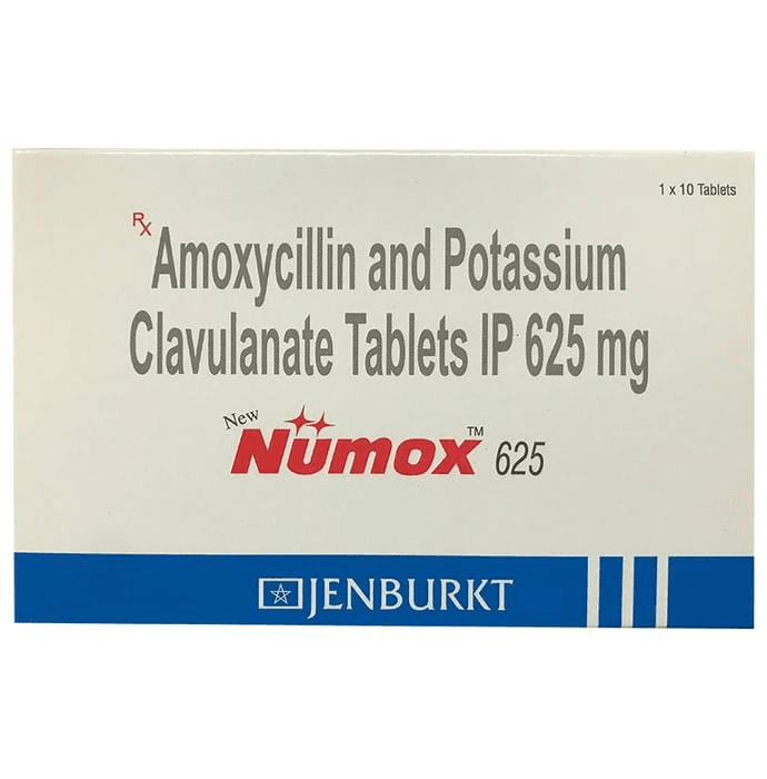 New Numox 625 Tablet – Amoxycillin (500mg) 625 mg by Jenburkt Pharmaceuticals Ltd — photo 1 of 2
