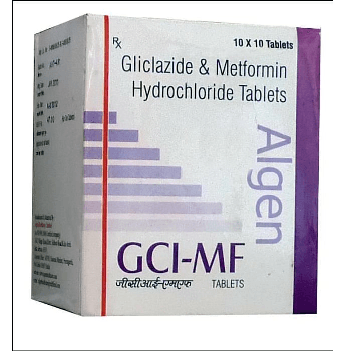 GCI-MF 80mg/500mg Tablet – Gliclazide (80mg) 80 mg by Algen Healthcare Limited
