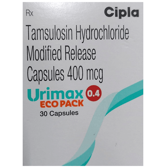 Urimax 0.4 Ecopack Capsule MR – Tamsulosin (400mcg) 0.4 mg by Cipla Ltd — photo 1 of 5