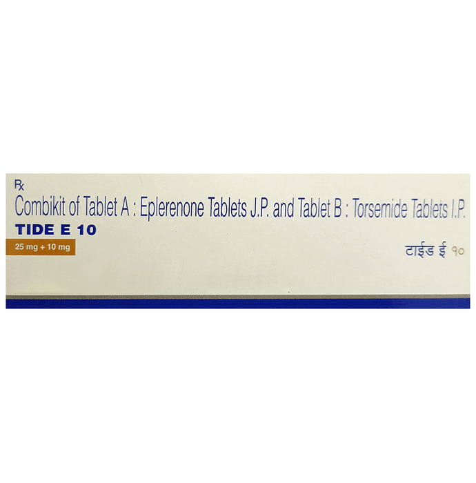 Tide E 10 Tablet Combikit – Eplerenone (25mg) 10 mg by Torrent Pharmaceuticals Ltd — photo 1 of 3
