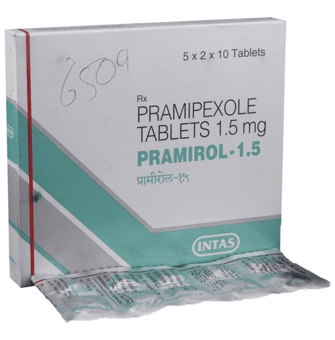 Pramirol 1.5 Tablet – Pramipexole (1.5mg) 1.5 mg by Intas Pharmaceuticals Ltd — photo 1 of 5