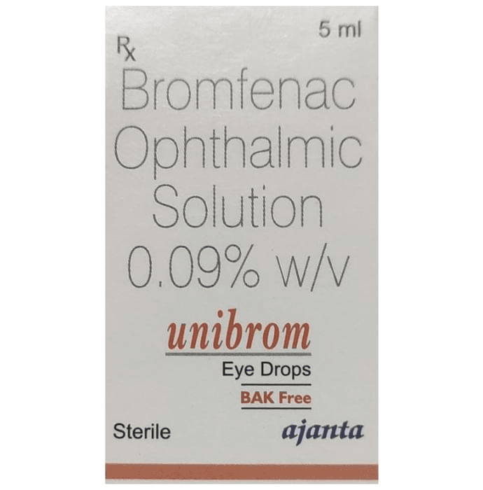 Unibrom Eye Drop Bak Free – Bromfenac (0.09% w/v) by Ajanta Pharma Ltd — photo 1 of 3