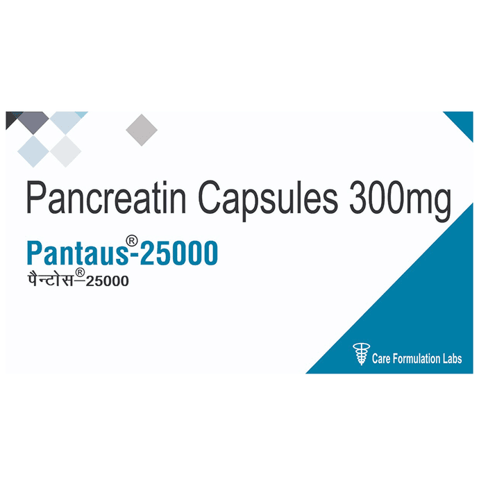 Pantaus 25000 Capsule – Pancreatin (300mg) 25000 mg by Care Formulation Labs Pvt Ltd — photo 1 of 3