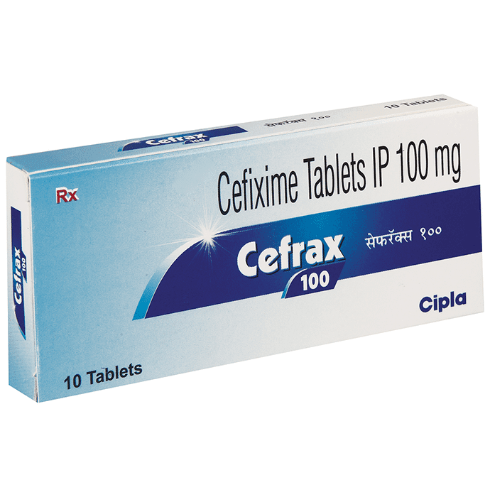 Cefrax 100 Tablet – Cefixime (100mg) 100 mg by Cipla Ltd — photo 1 of 3