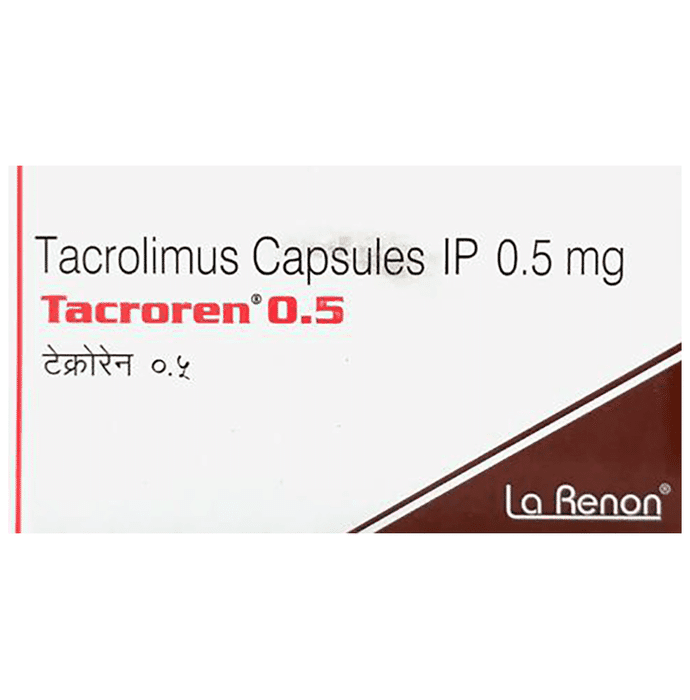 Tacroren 0.5 Capsule – Tacrolimus (0.5mg) 0.5 mg by La Renon Healthcare Pvt Ltd — photo 1 of 3